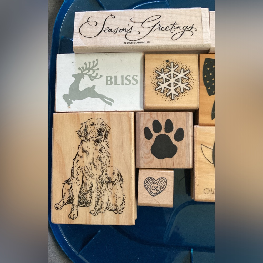 LOT OF 17 MISCELLANEOUS RUBBER STAMPS - Picture 3 of 4